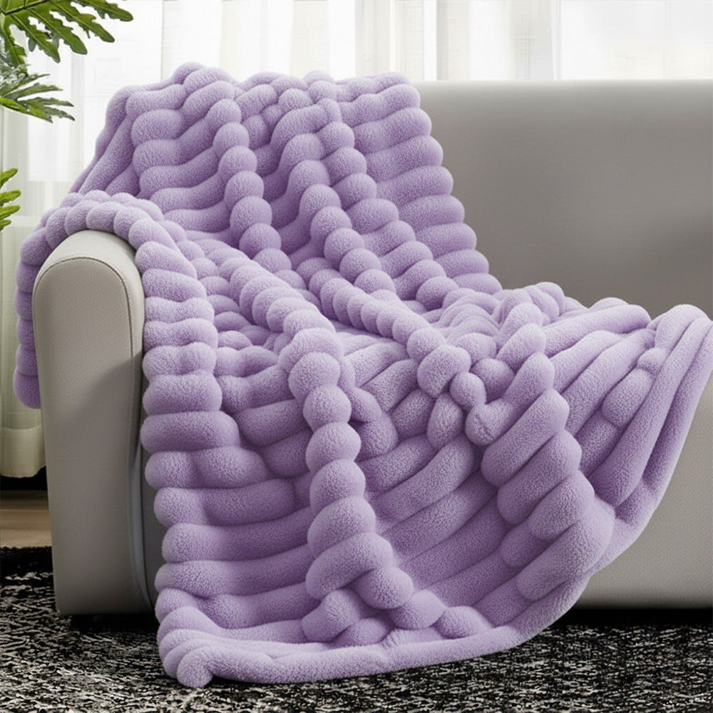 Cobija piel de conejo Textura piña DOBLE